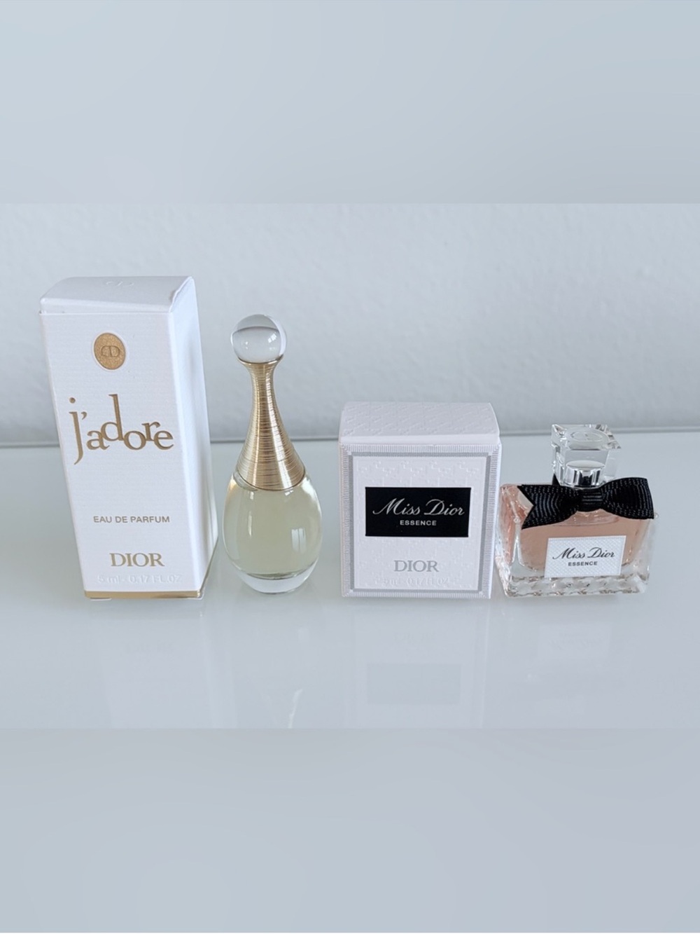 JADORE EDP AND MISS DIOR ESSENCE TRAVEL SIZE NIB